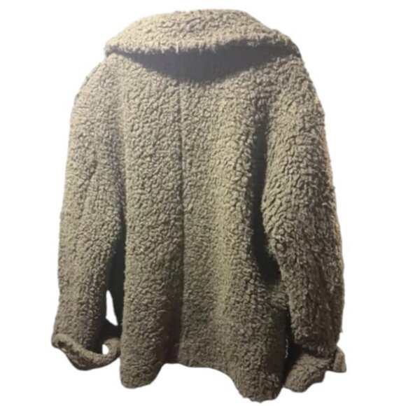 Free People So Soft olive green teddy peacoat size S - Picture 6 of 6
